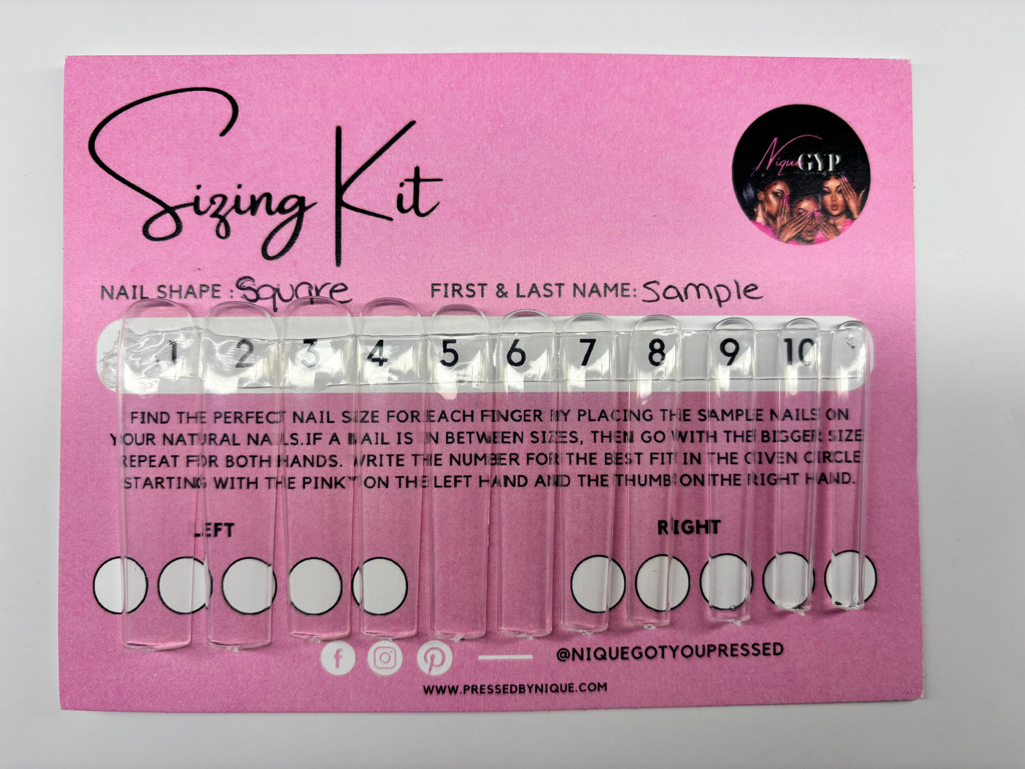 Sizing Kit * Ready To Ship*